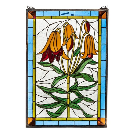 Meyda Tiffany 16W X 24"H Trumpet Lily Stained Glass Window" 32660